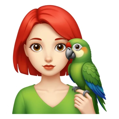 a girl with parrot  sticker
