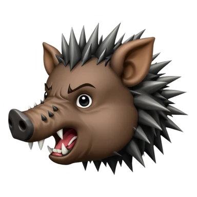 wild boar, punk hair sticker