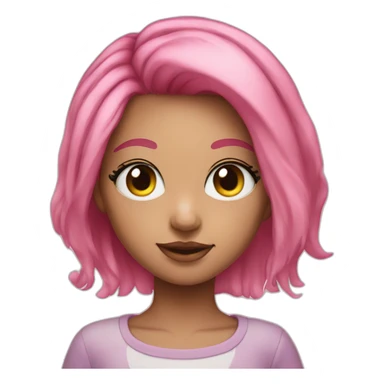Girl rainbow eyes pink hair sticker