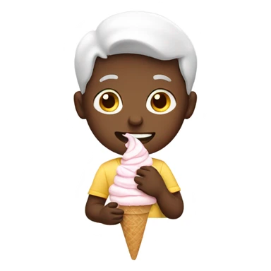 boy eating ice cream sticker