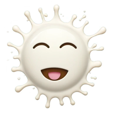 Smiley face with milk splashed on it sticker