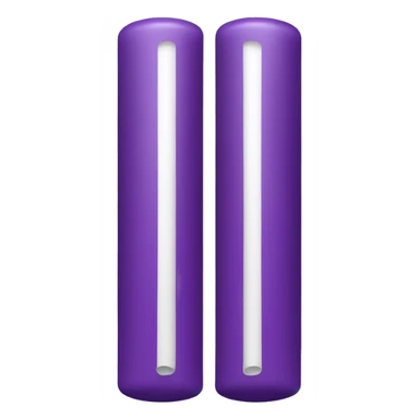 long cylinder with two spheres on one end, make it purple and make the other end round with a slot in the middle sticker