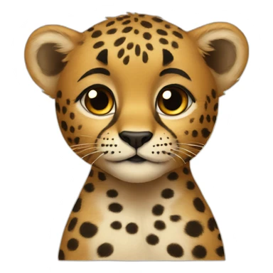 half Baby half cheetah sticker