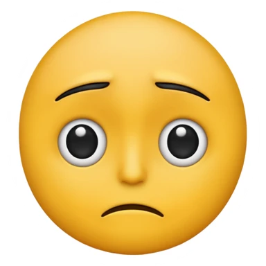 Sad, confused, emoji face not human, black eyes sticker