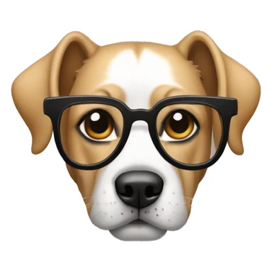 Perro con lentes negros contento sticker