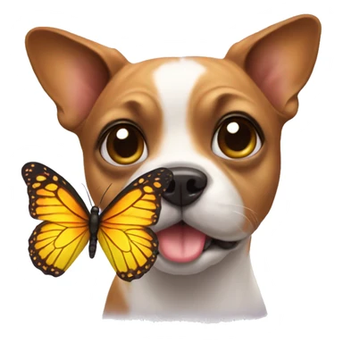 Dog wearing butterfly  sticker