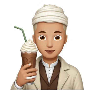 muslim man drinking milkshake sticker