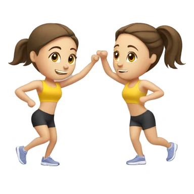 Two brunette white girls working out sticker