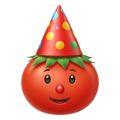 tomato wearing party hat sticker