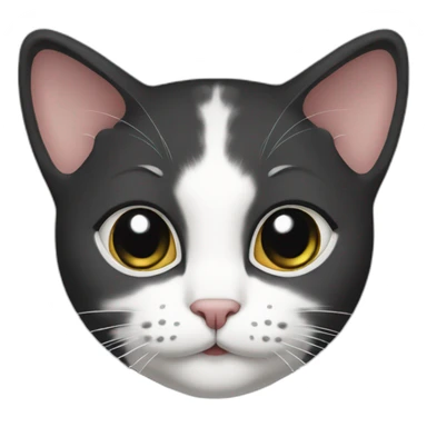 Cat-female-black-white-small-ears sticker