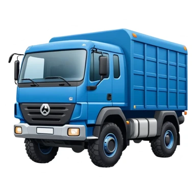 europeal looking expedition truck in blue flat snout sticker