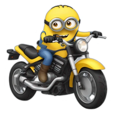 Minion on motobike sticker
