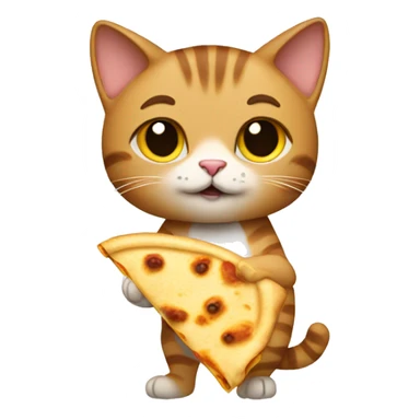 Cat with a quesadilla in hand sticker