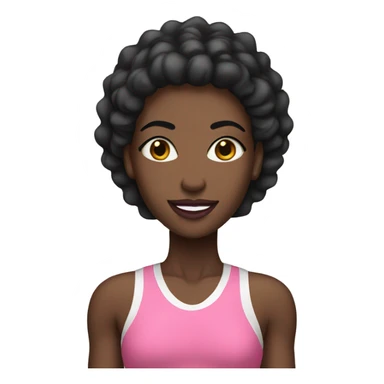 A tall female black athlete with pink lipstick. sticker