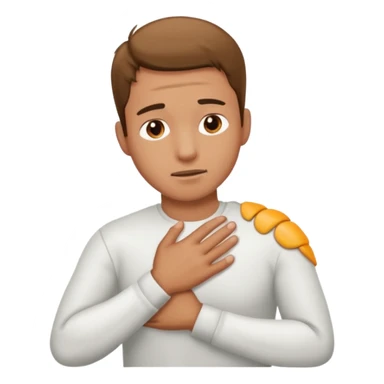 man having a shoulder pain sticker