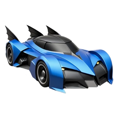  the animated series aerodynamic alien opulent dark knight futuristic concept Batmobile loosely based on 1936 cord 812(flat long straight faceted mechanical body) winged stealthy blue flat headlight covers street hot rod  sticker