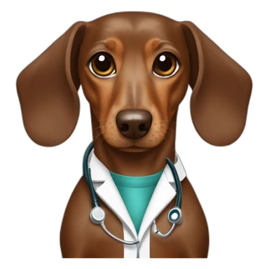 doctor Dachshund brown sticker