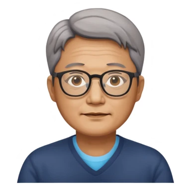 안경을 낀 50대 표준 체격의 한국인 남성 sticker