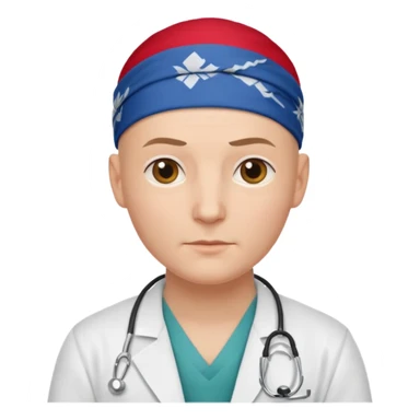 bald doctor with bandanna sticker