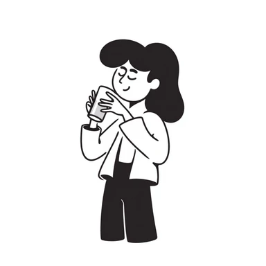 Hand drawn person drinking water from a glass sticker