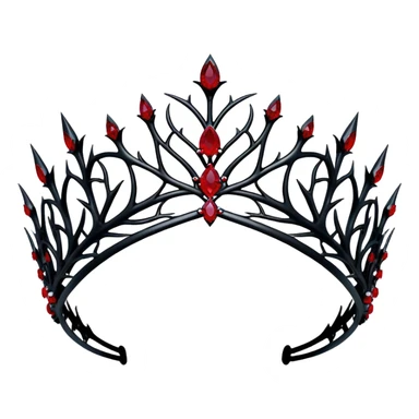 Black Gothic thorn tiara with ruby jewels  sticker