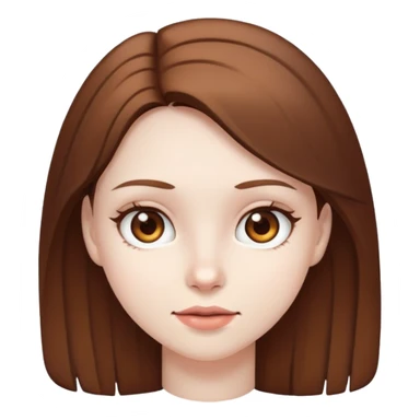 One girl with pale skin brown eyes brown ahir sticker