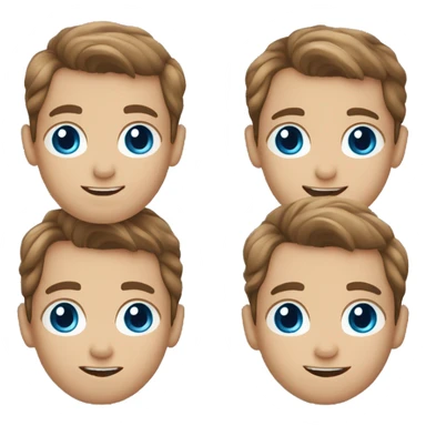 Triplets boys , young adults with brown hair and blue eyes sticker