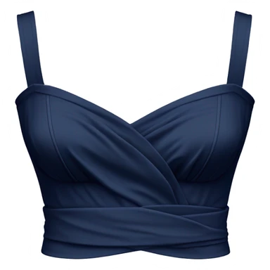 Realistic navy blue fashion wrap around Bustier Clothing Top isolated.  sticker