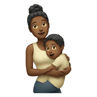 mama holding her toddler daughter  sticker