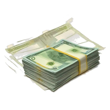 legal document, with stack of euro banknotes on top of it sticker