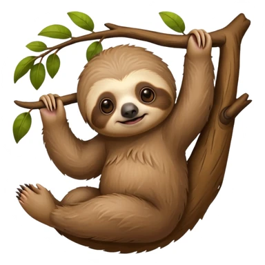 baby sloth on the tree sticker