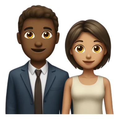 a girl and a men sticker