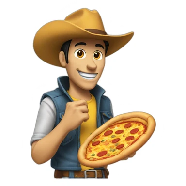 Lucky luke eat a pizza sticker