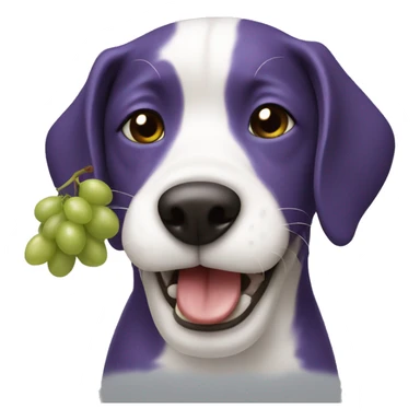 Dog eating a grape sticker