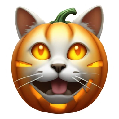 Cat glowing Jack-o-lantern sticker