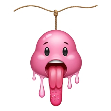 une lanque qui pend avec une goutte de bave sticker