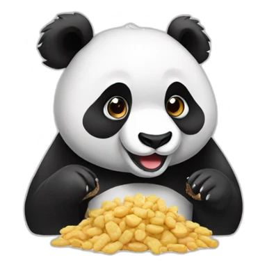 panda eating snacks sticker