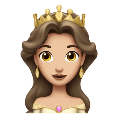 Princess Aurora with dark brown hair with gold tiara  sticker