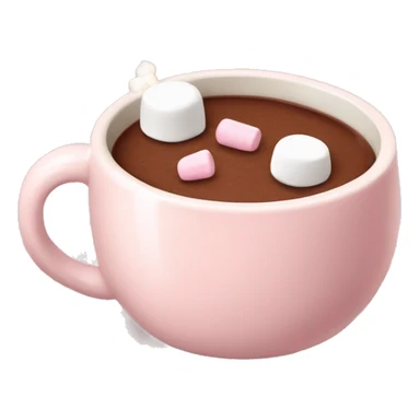 pale pink mug of cacao with mini marshmallows  sticker