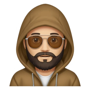 hooded people with beared with sunglass sticker