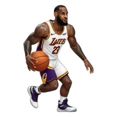 Lebron james playing basketball sticker
