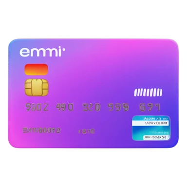 Vaporwave color themed credit card emoji, without text/numbers sticker