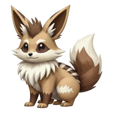 zigzagoon-Eevee-linoone-furret-Fakémon-hybrid-creature (full body)  sticker