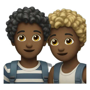 two boys by the ocean sticker