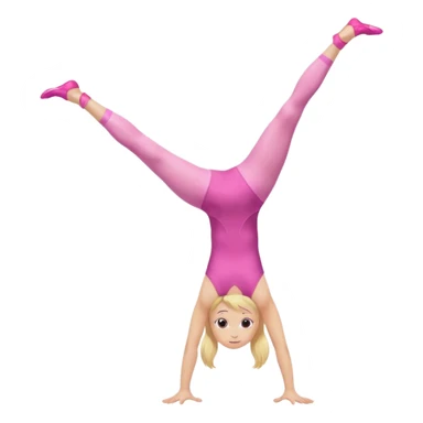 dancer-gymnast child with blonde hair in pink tights doing a handstand sticker