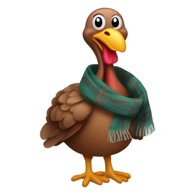 a turkey wearing a scarf sticker