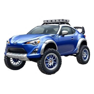 Rally Widened roof Long wheelbase widened pearly midnight snow dark blue 2nd generation 2025 Toyota 86 off-road racer chrome nerf bars,side steps mounted under-door-sill climbing rock sliders, and silver satin wheels  sticker