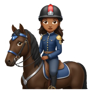 Brown girl on black shire horse  sticker