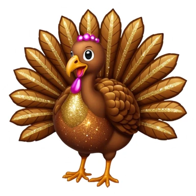 Brown glitter turkey sticker