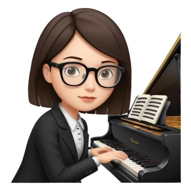 Brunette  and glassespianists sticker